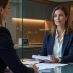 Femme d'affaires confiante avec documents financiers