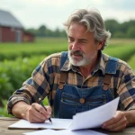 Fermeur en overalls en pleine nature pour l'article