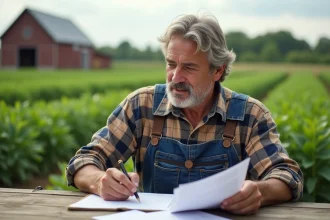 Fermeur en overalls en pleine nature pour l'article