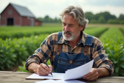 Fermeur en overalls en pleine nature pour l'article