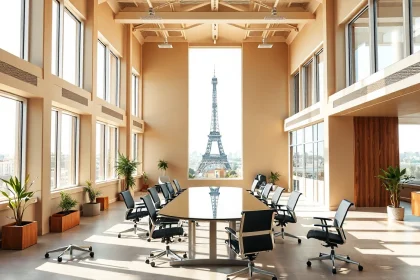 Bureau moderne pour dix postes à Meudon, espace de travail flexible