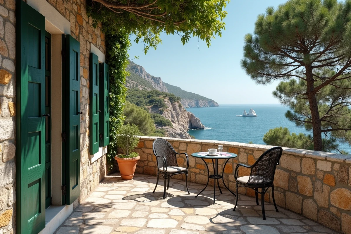 Maison en pierre corse à vendre avec terrasse et vue panoramique sur la mer