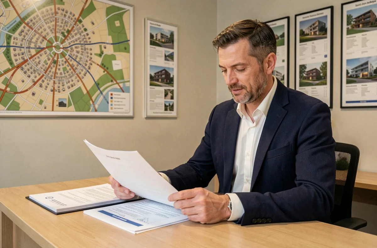 Gestionnaire immobilier d'Orléans Nord Immobilier consultant un dossier de copropriété à Saint-Jean-de-Braye