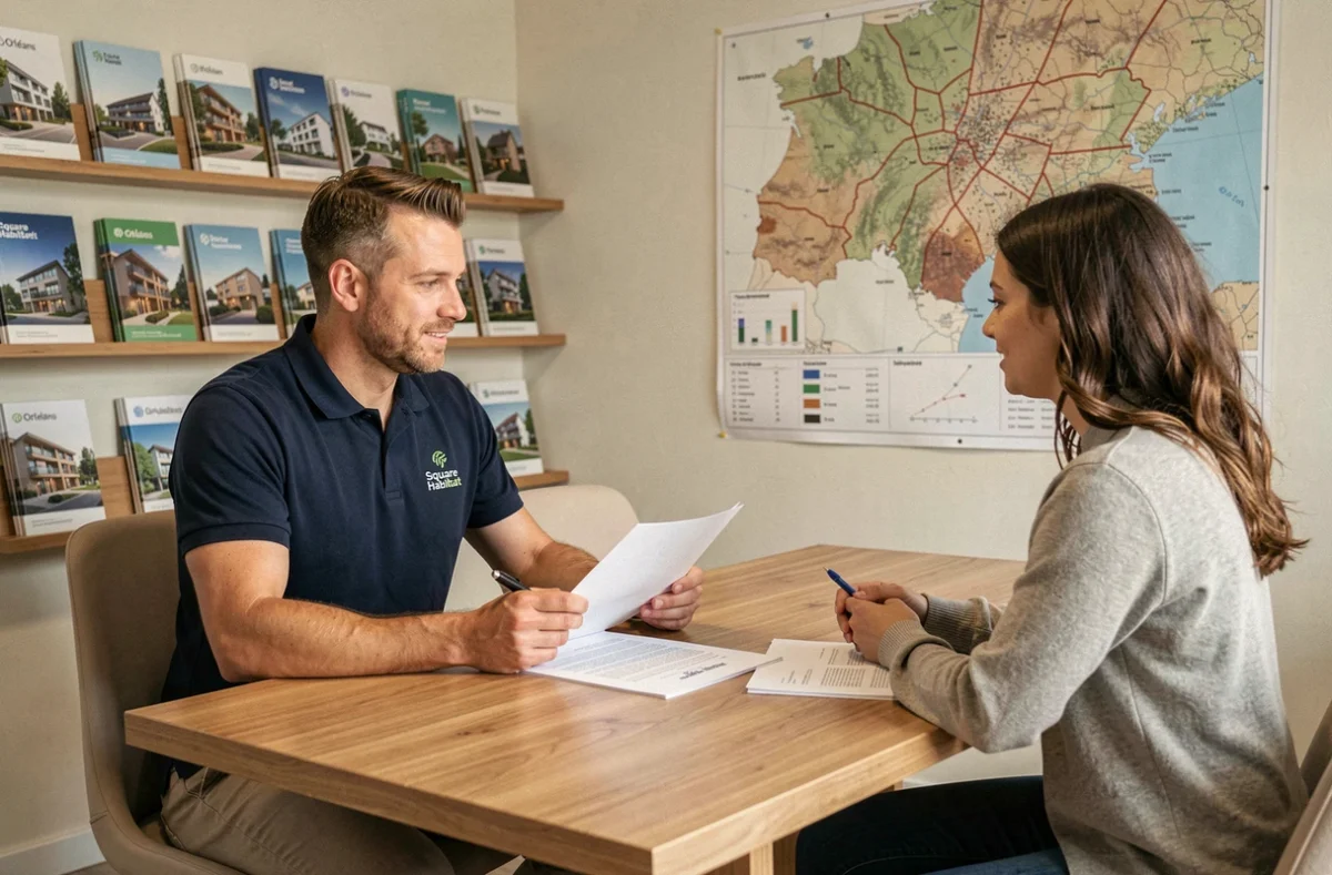 Conseiller de Square Habitat Centre Val de Loire en consultation de copropriété avec des clients à Orléans
