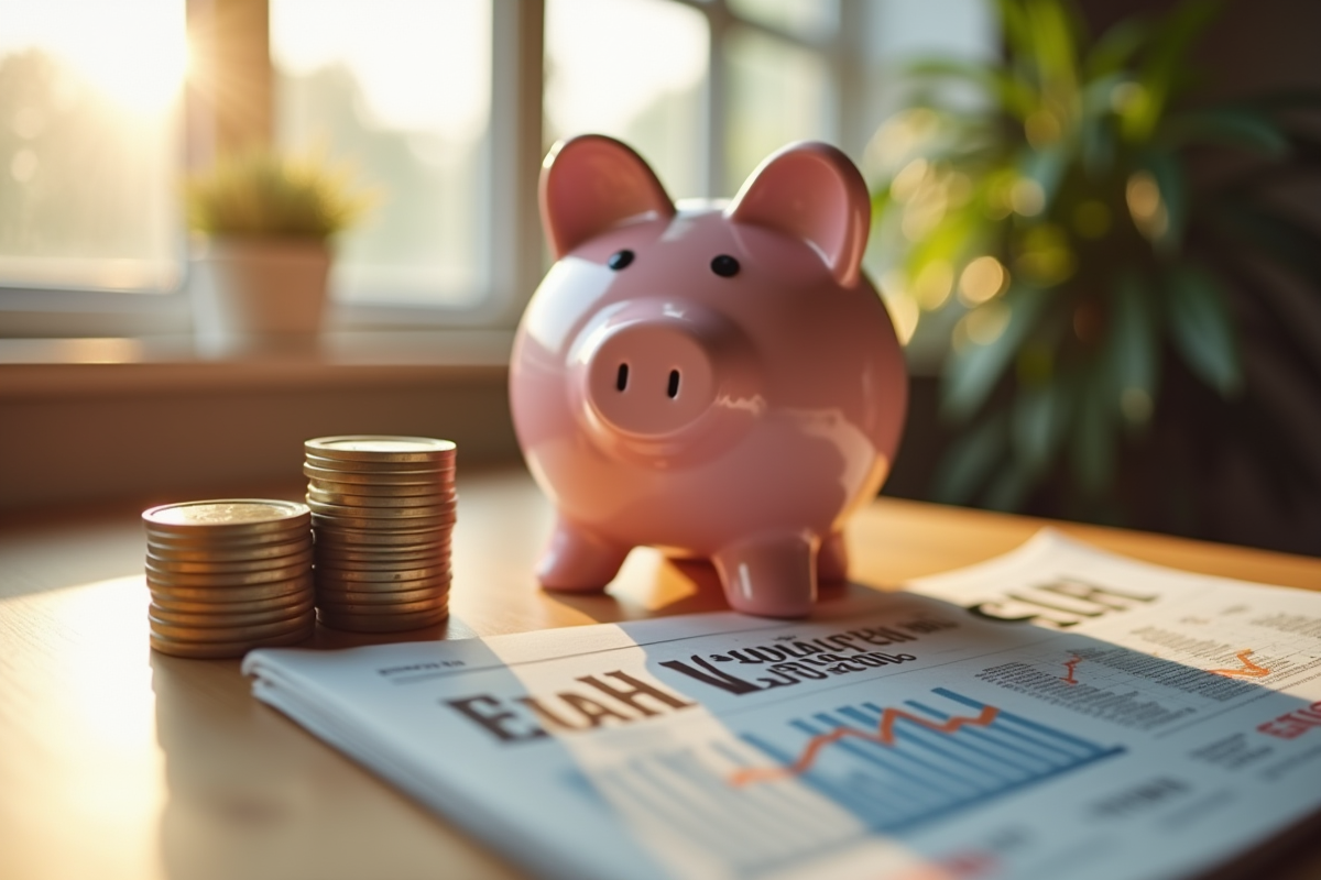 Tirelire en céramique avec pièces d